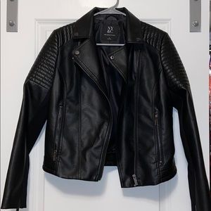 NY&C black faux leather/moto jacket